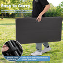 Outdoor Folding Table Bench Set w All-Weather HDPE Tabletop and Sturdy Metal Frame-Black