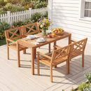 Outdoor Garden Acacia Wood Patio Dining Chairs for Porch