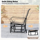 Outdoor Glider Chairs Set of 2 with High Backrest Breathable Mesh Fabric and Metal Frame-Black and Brown