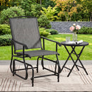 Outdoor Glider Chair with Metal Frame and Armrests