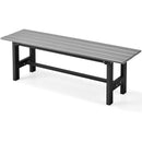 47 Inch Outdoor Chair with Slatted Seat Plastic Coated Iron Frame