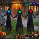 Outdoor Halloween Witch Decoration with LED Lighted Face 9.3ft