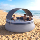 Inflatable Pool with Sunshade Canopy for Outdoor Use