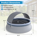 Inflatable Pool with Sunshade Canopy for Outdoor Use