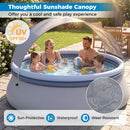 Inflatable Pool with Sunshade Canopy for Outdoor Use