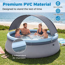 Inflatable Pool with Sunshade Canopy for Outdoor Use