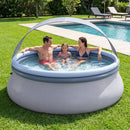 Inflatable Pool with Sunshade Canopy for Outdoor Use