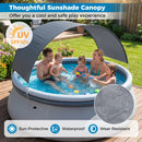 Inflatable Pool with Sunshade Canopy for Outdoor Use