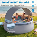 Inflatable Pool with Sunshade Canopy for Outdoor Use