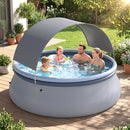 Inflatable Pool with Sunshade Canopy for Outdoor Use