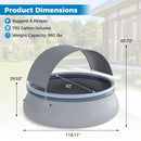 Inflatable Pool with Sunshade Canopy for Outdoor Use