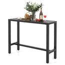 48/55 Inch Outdoor Bar Table with Waterproof Top and Heavy-duty Metal Frame
