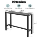 48/55 Inch Outdoor Bar Table with Waterproof Top and Heavy-duty Metal Frame