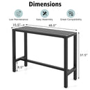48/55 Inch Outdoor Bar Table with Waterproof Top and Heavy-duty Metal Frame