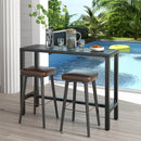 48/55 Inch Outdoor Bar Table with Waterproof Top and Heavy-duty Metal Frame