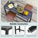 48/55 Inch Outdoor Bar Table with Waterproof Top and Heavy-duty Metal Frame