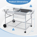 Outdoor Movable Grill Table for 18/22 Inch Weber Original Kettle for Camping