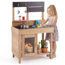 Wooden Play Kitchen with Stove, Storage & Water System