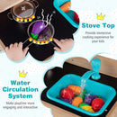Wooden Play Kitchen with Stove, Storage & Water System