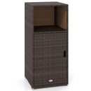 PE Wicker Storage Cabinet with Door and Open Shelf