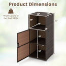 PE Wicker Storage Cabinet with Door and Open Shelf