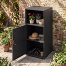 PE Wicker Storage Cabinet with Door and Open Shelf