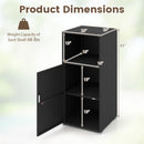 PE Wicker Storage Cabinet with Door and Open Shelf