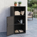 PE Wicker Storage Cabinet with Door and Open Shelf