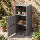 PE Wicker Storage Cabinet with Door and Open Shelf