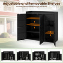 Outdoor Storage Cabinet with 3 Doors and Adjustable Shelves