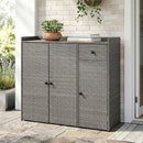 Outdoor Storage Cabinet with 3 Doors and Adjustable Shelves