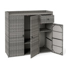 Outdoor Storage Cabinet with 3 Doors and Adjustable Shelves