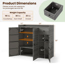 Outdoor Storage Cabinet with 3 Doors and Adjustable Shelves