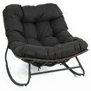 Papasan Rocking Chair with Thick Cushion - Outdoor Wicker