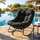 Papasan Rocking Chair with Thick Cushion - Outdoor Wicker
