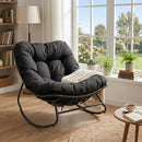 Papasan Rocking Chair with Thick Cushion - Outdoor Wicker