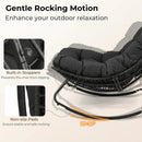 Papasan Rocking Chair with Thick Cushion - Outdoor Wicker