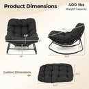 Papasan Rocking Chair with Thick Cushion - Outdoor Wicker