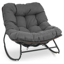 Papasan Rocking Chair with Thick Cushion - Outdoor Wicker