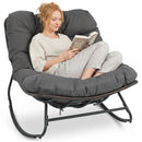 Papasan Rocking Chair with Thick Cushion - Outdoor Wicker