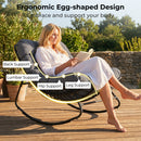 Papasan Rocking Chair with Thick Cushion - Outdoor Wicker