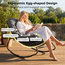 Papasan Rocking Chair with Thick Cushion - Outdoor Wicker