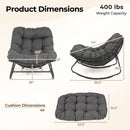 Papasan Rocking Chair with Thick Cushion - Outdoor Wicker