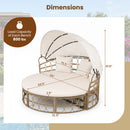 Outdoor Patio Daybed with Retractable Canopy and Cushions