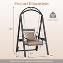 Outdoor Porch Swing with Removable Cushions and Side Tables for Garden Balcony-Black