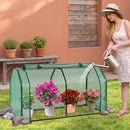 Portable Mini Greenhouse with PE Cover and Zippered Door