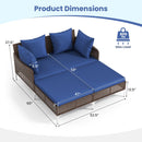 Outdoor Rattan Double Daybed Wicker Chaise Lounge