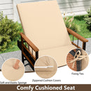 Outdoor Reclining Lounger Chair with 4-Level Adjustable Backrest-Beige
