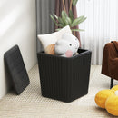 Outdoor Resin Storage Side Table with Removable Lid and Wicker-woven Accent