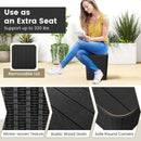 Outdoor Resin Storage Side Table with Removable Lid and Wicker-woven Accent